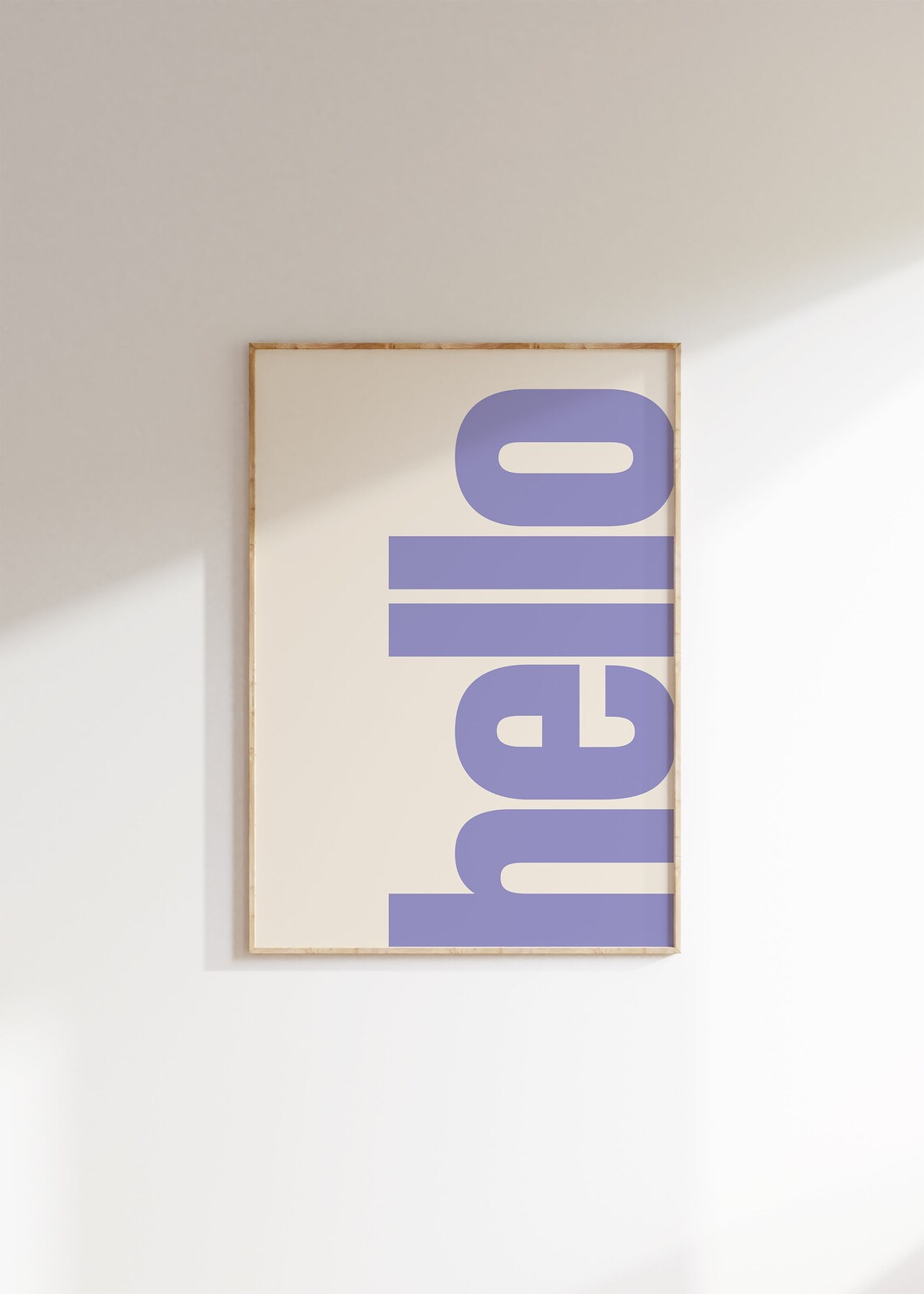 Hello Print Typography Poster, Retro Neutral Style
