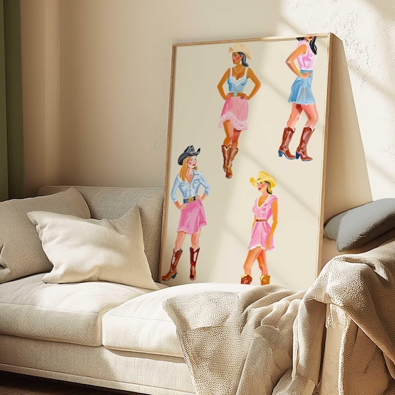 Long Live Cowgirls Poster, Trendy Western Decor