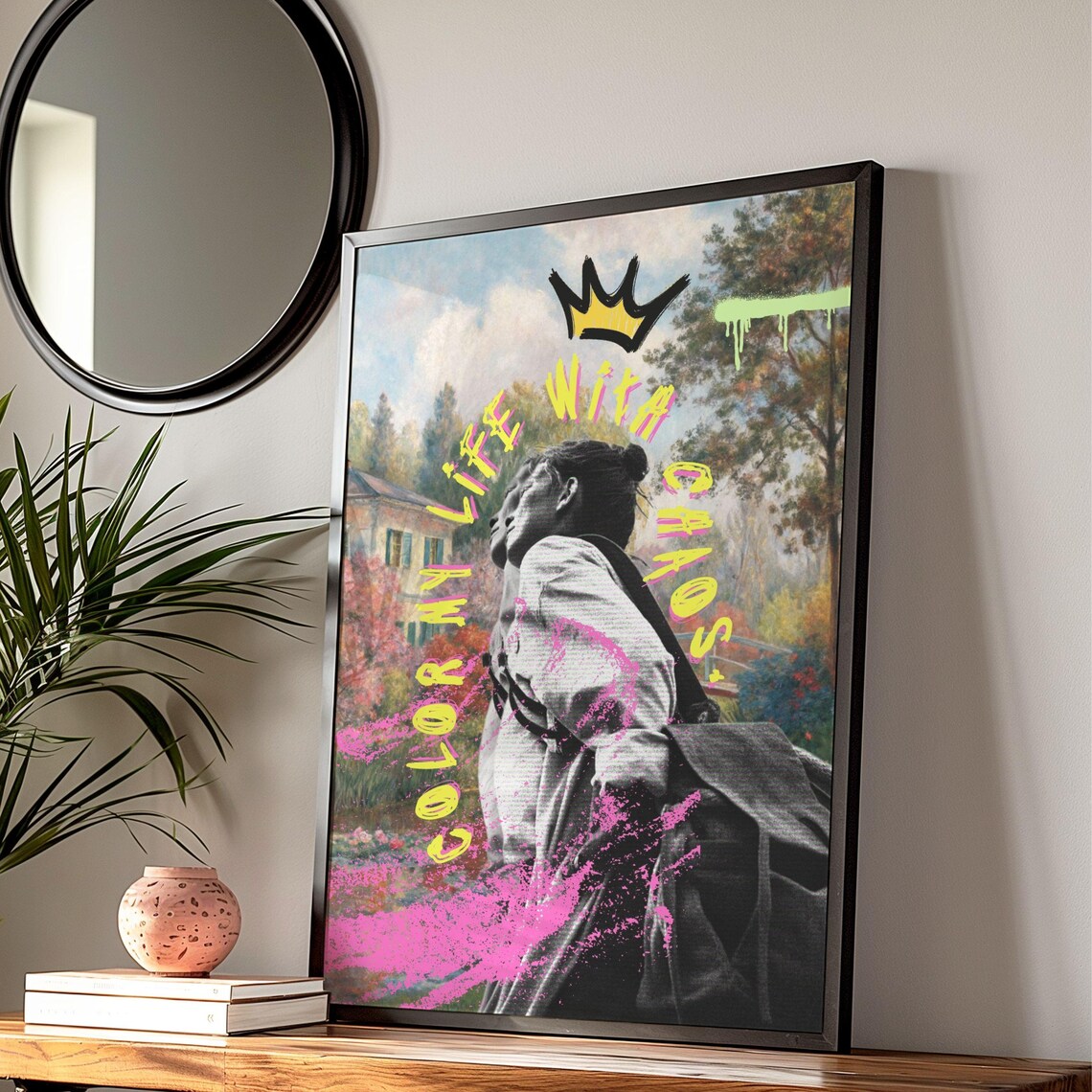 Altered Art Trendy Poster, Maximalist Decor