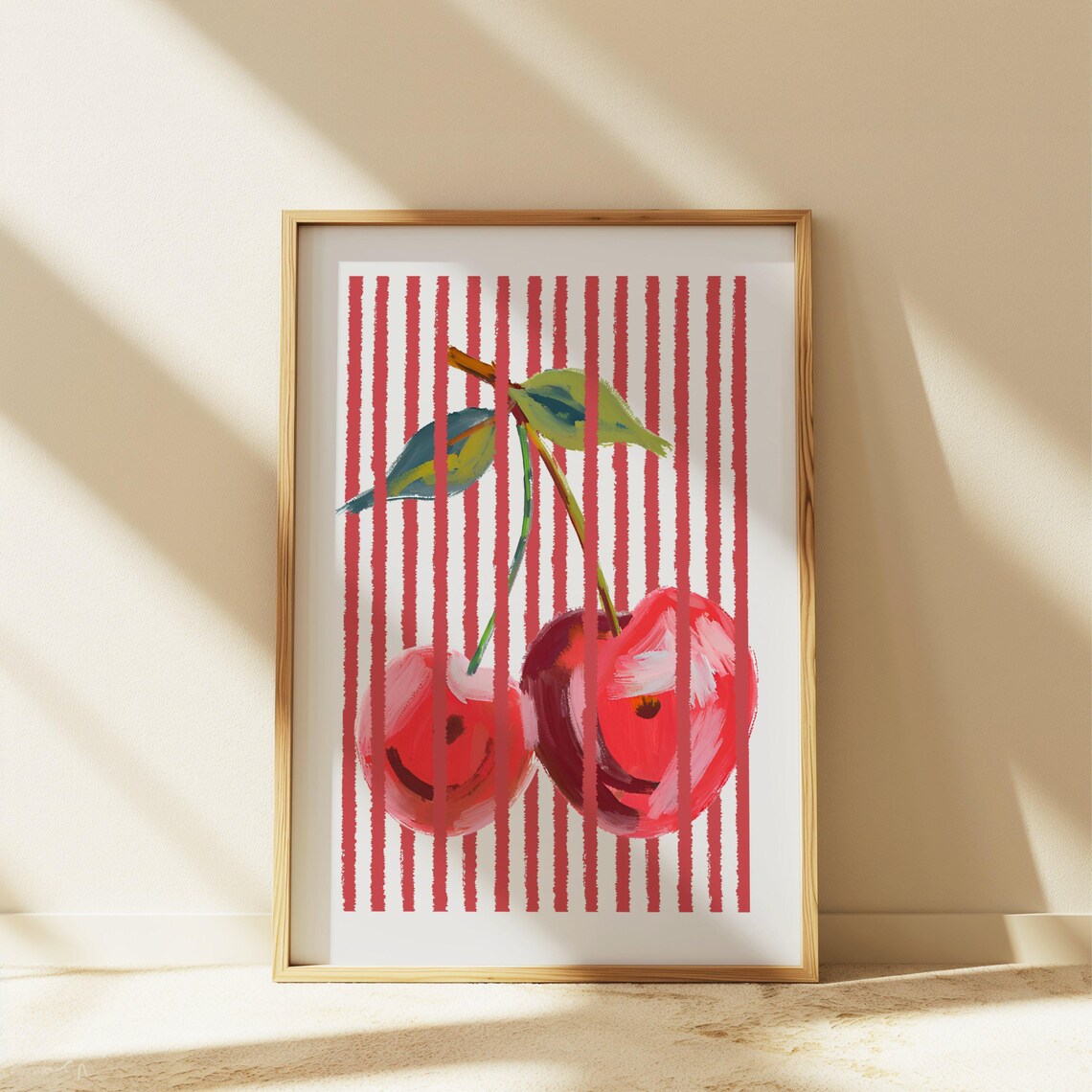 Retro Cherry Print, Vintage Kitchen Art Print