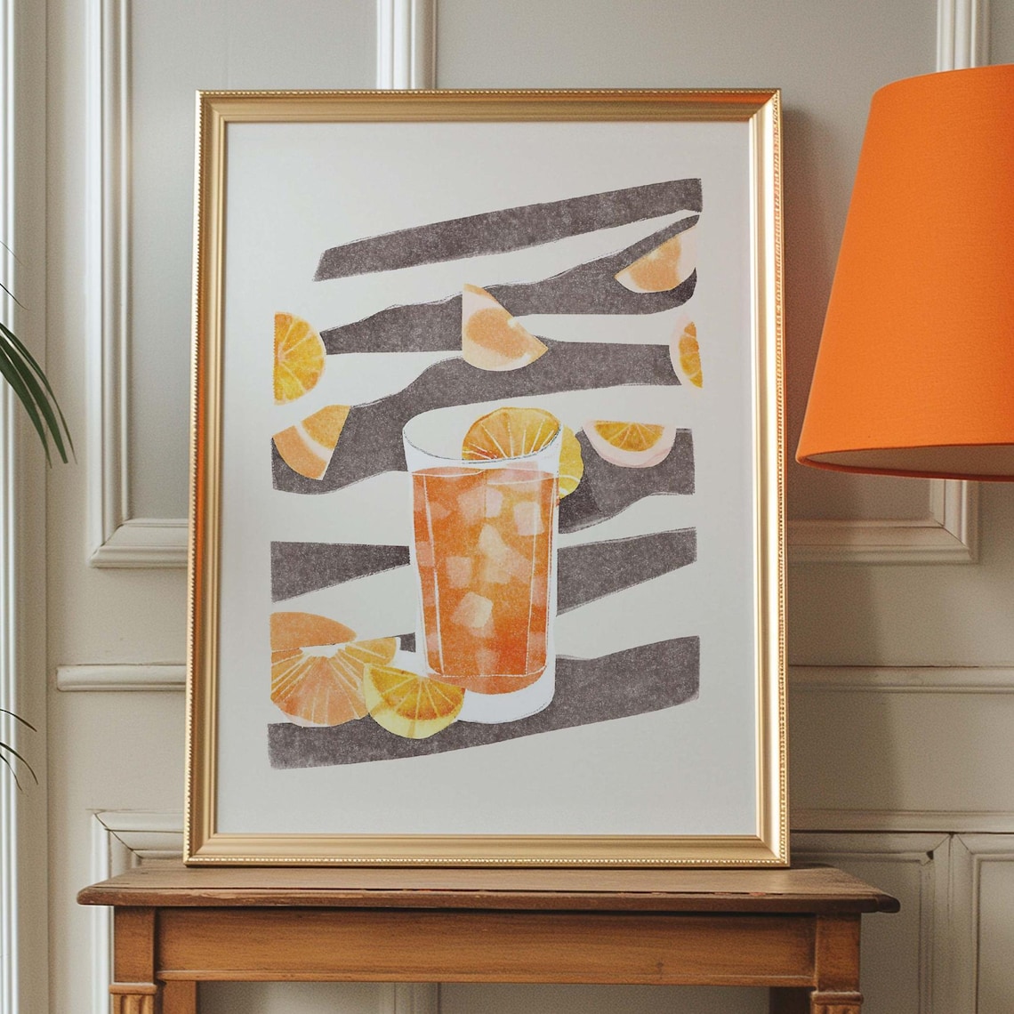Aperol Spritz Watercolor Art Print, Bar Art