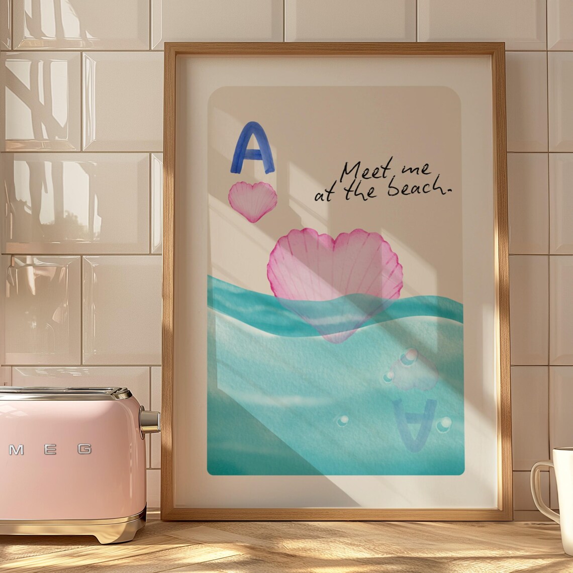 Meet Me At The Beach, East Coast Coastal Art Print