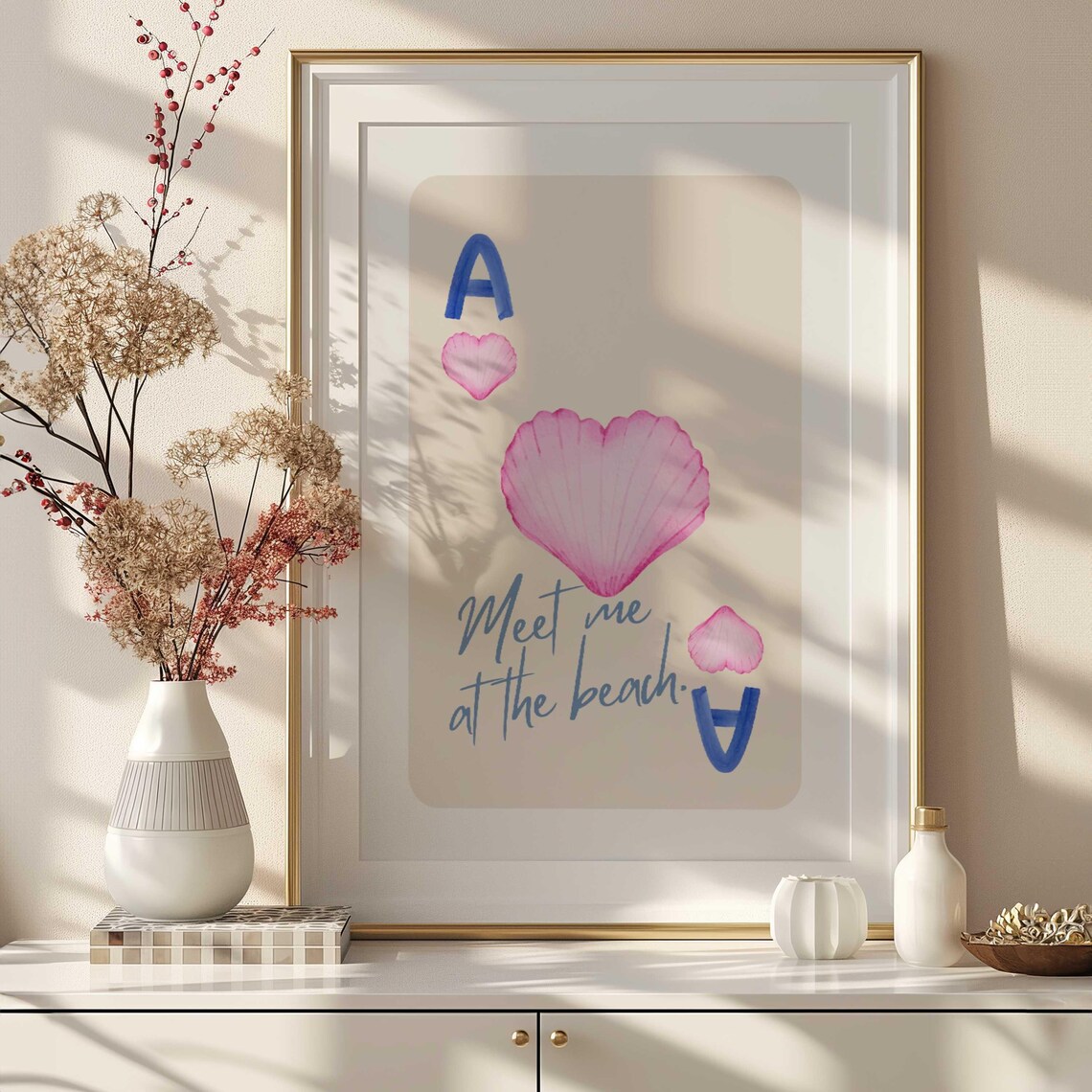 Lucky You Print, East Coast Oyster Shell Painting