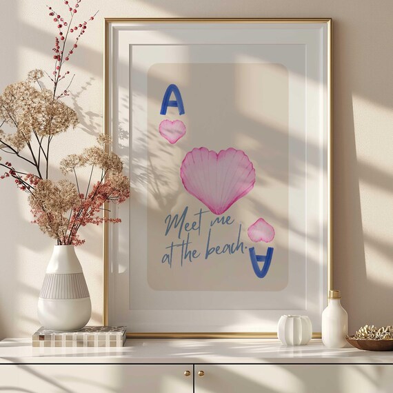 Lucky You Print, East Coast Oyster Shell Painting