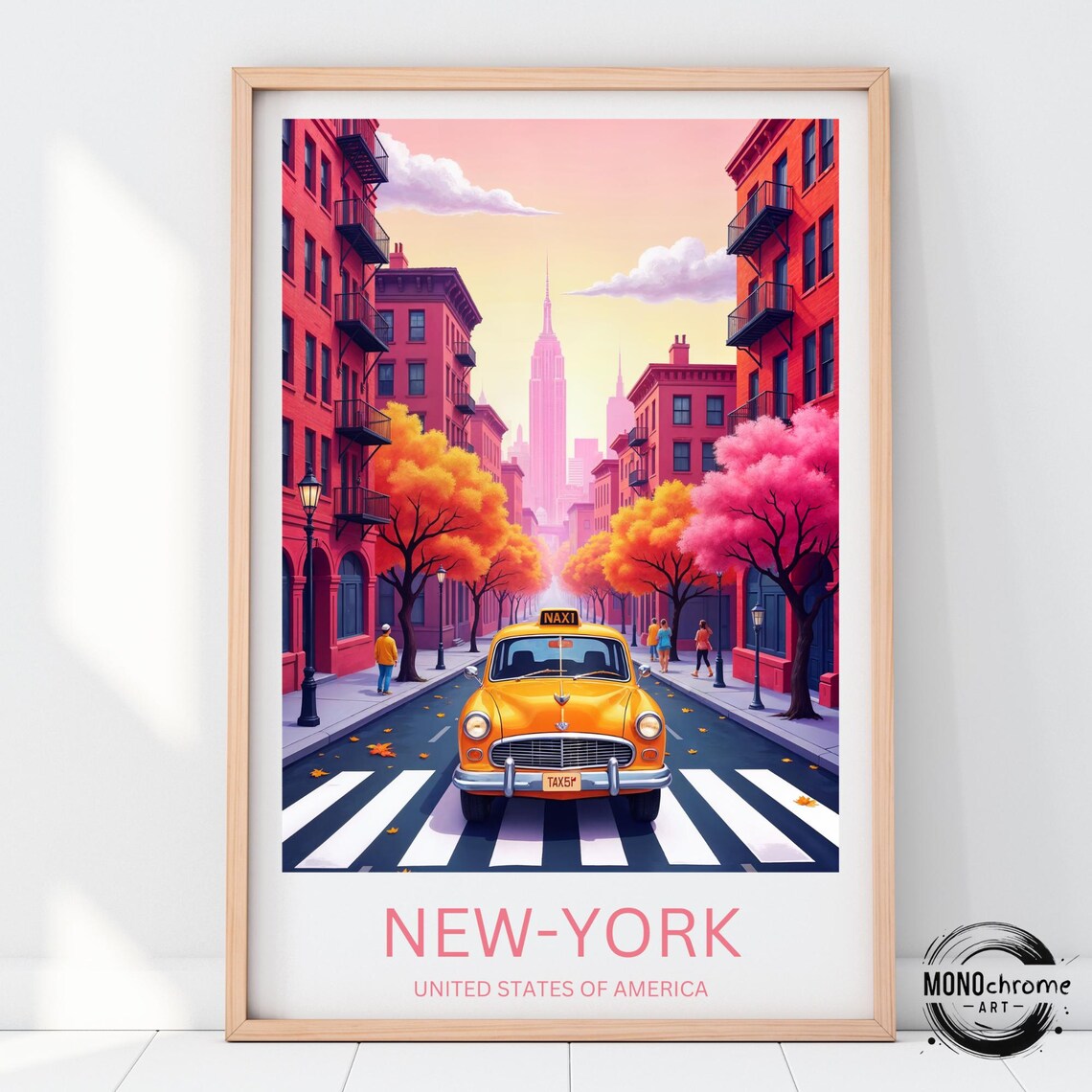 New York Travel Poster, Custom Text Gift
