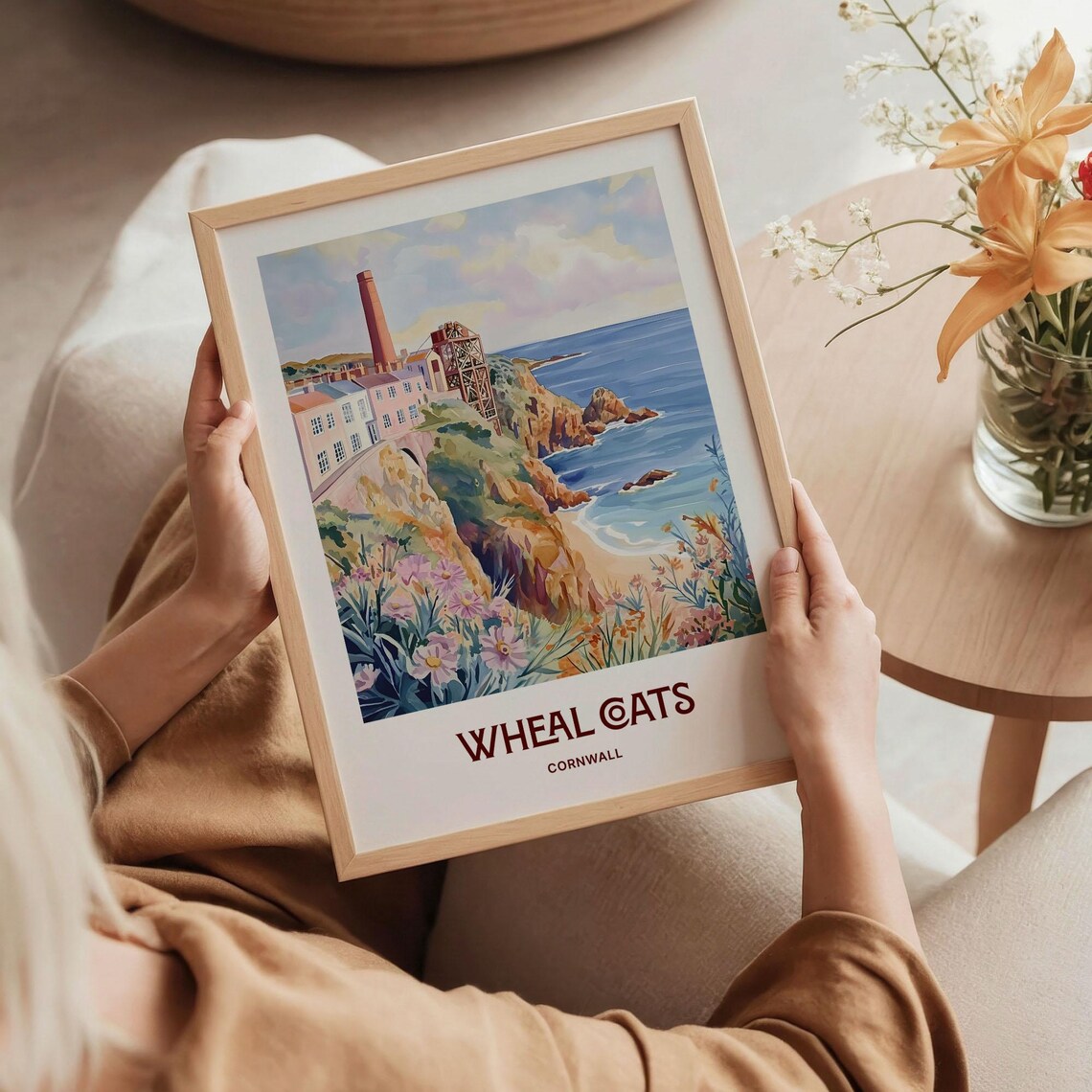 Wheal Coats Cornwall Pastel Watercolor Tin Mine Coast Poster - Image 5