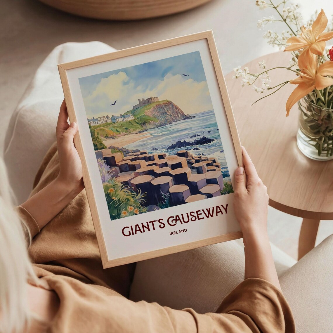 Giants Causeway Ireland Basalt Rock Columns Seaside Travel Poster - Image 5