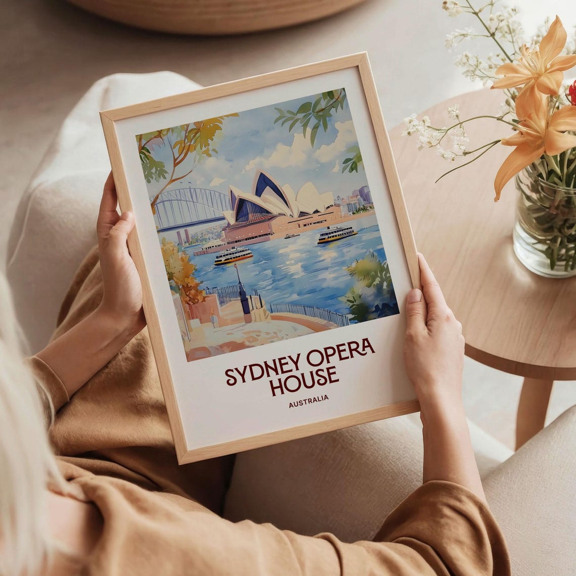 Sydney Opera House Harbour Bridge Watercolor Travel Poster Australia - Image 5