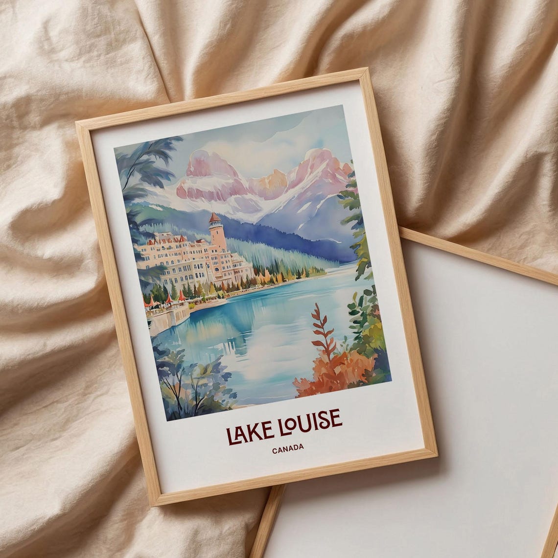 Lake Louise Canada Turquoise Lake Grand Hotel Mountain Poster - Image 3