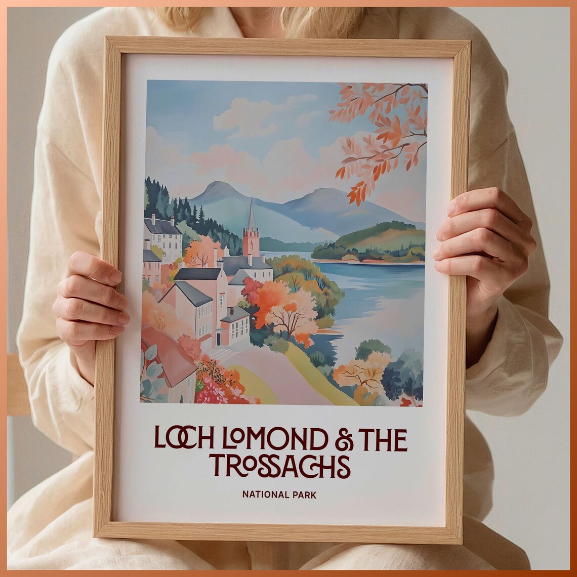 Loch Lomond and the Trossachs National Park Autumn Loch Poster