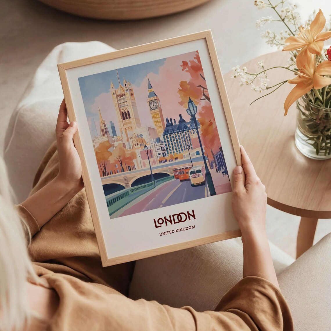London Big Ben Print Minimalist London Wall Art Pastel Travel Poster United Kingdom Cityscape Decor Traveler Gift C35 27 - Image 5