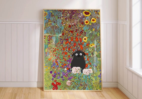 Funny Dog Print, Gustav Klimt Poster