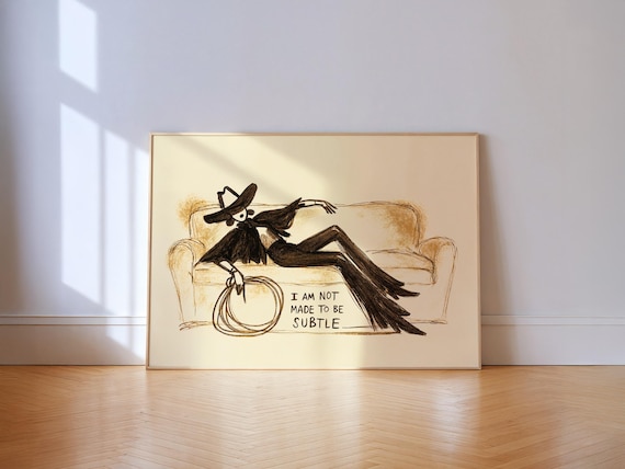 Cowgirl On The Sofa - Statement Wall Art