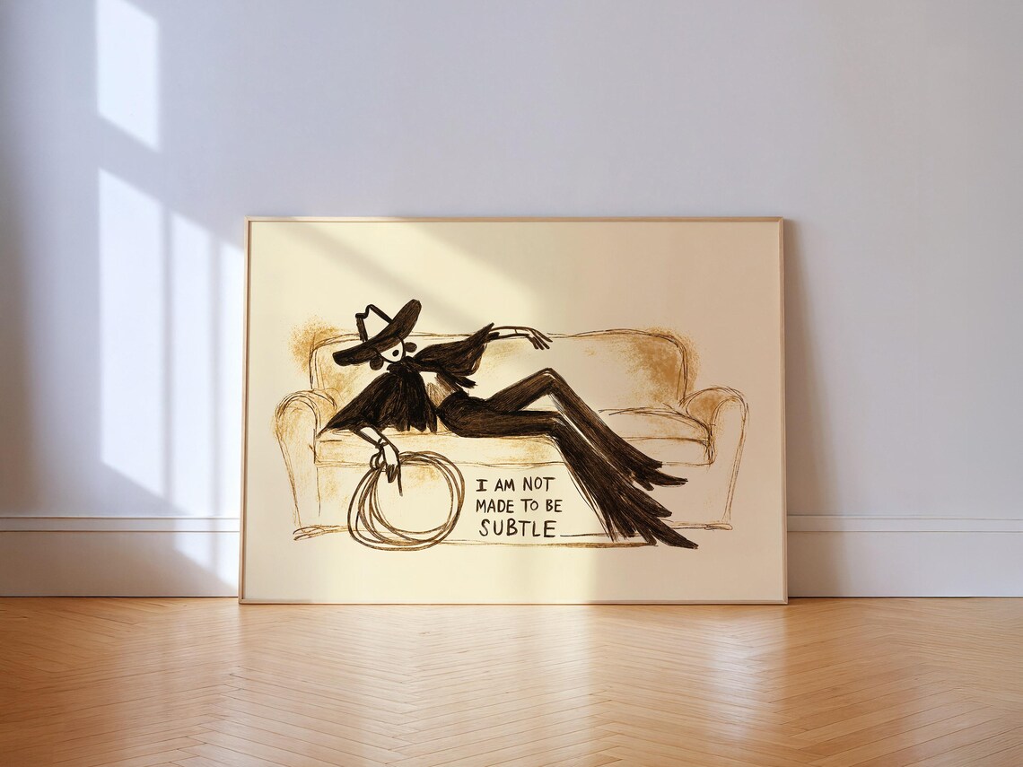Cowgirl On The Sofa - Statement Wall Art