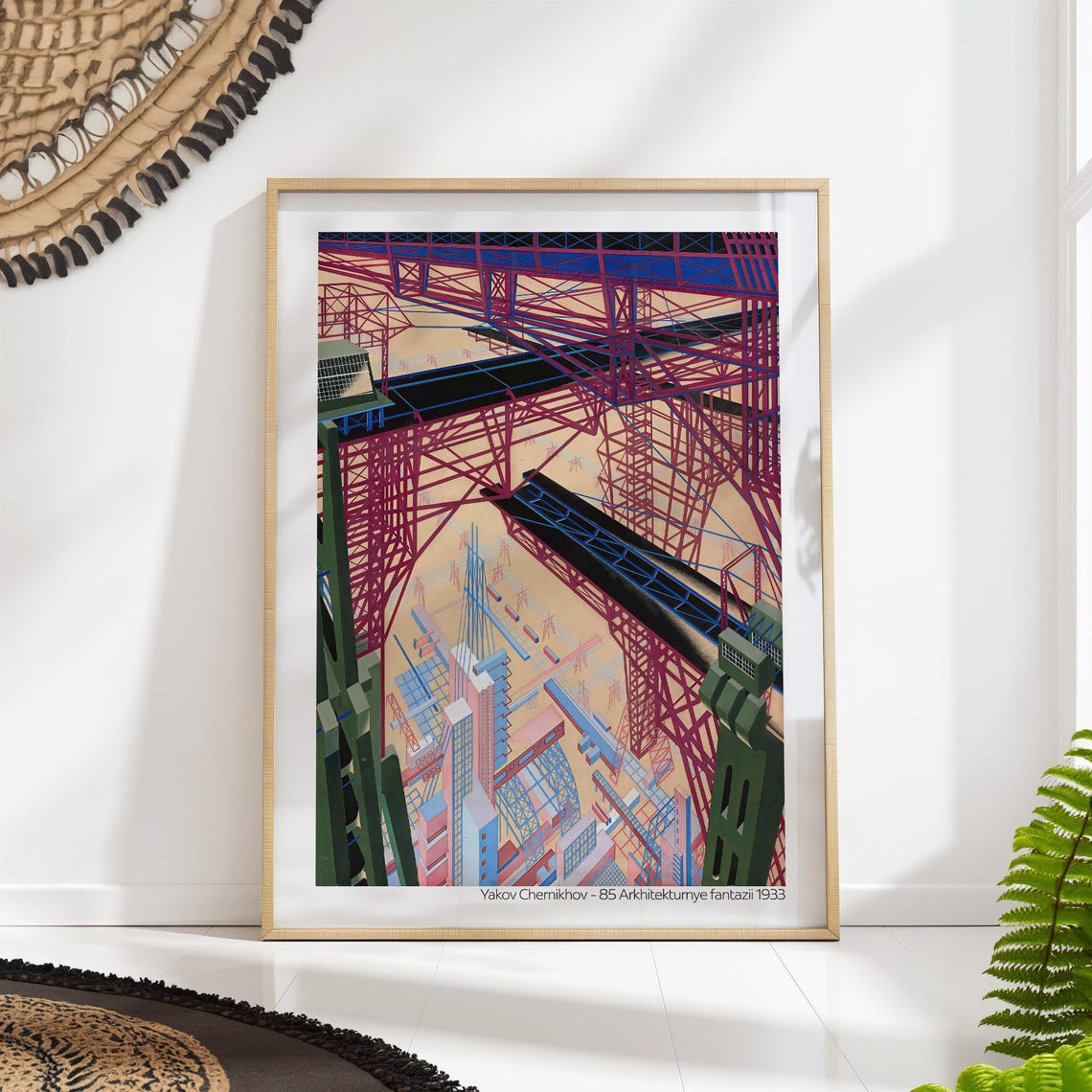 Yakov Chernikov Architectural Fantasy 1933 Constructivist Art Poster