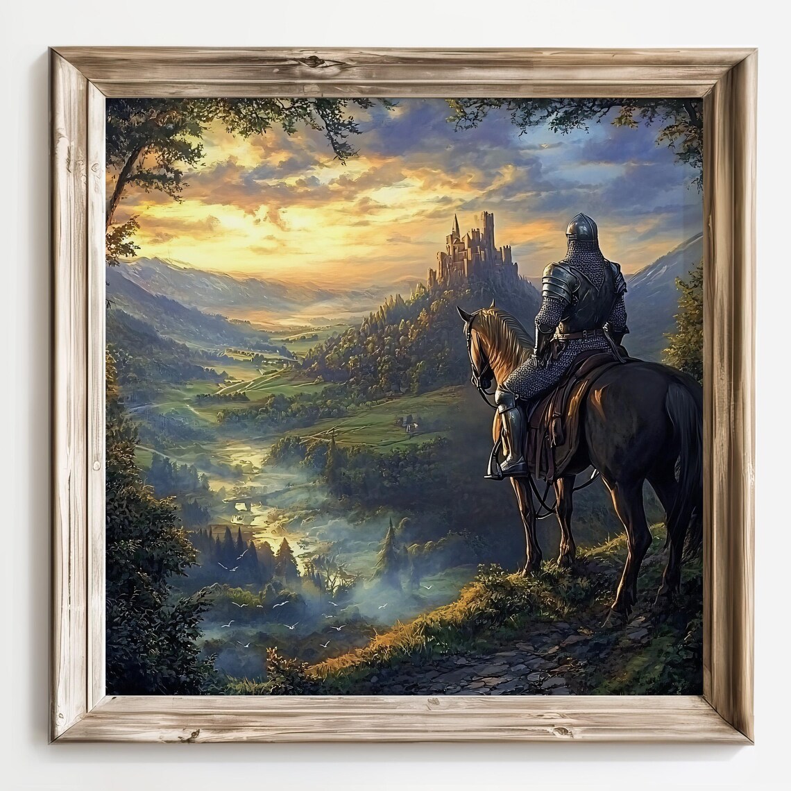Medieval Fantasy Knight On Horseback Art Print - Image 2