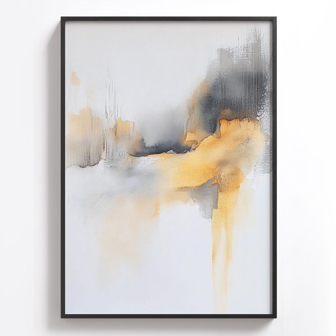 Abstract Art Print Modern Minimalist Wall Decor Yellow And Gray Painting Contemporary Home Decor Neutral Tones Living Room Art Zen Art - Image 4