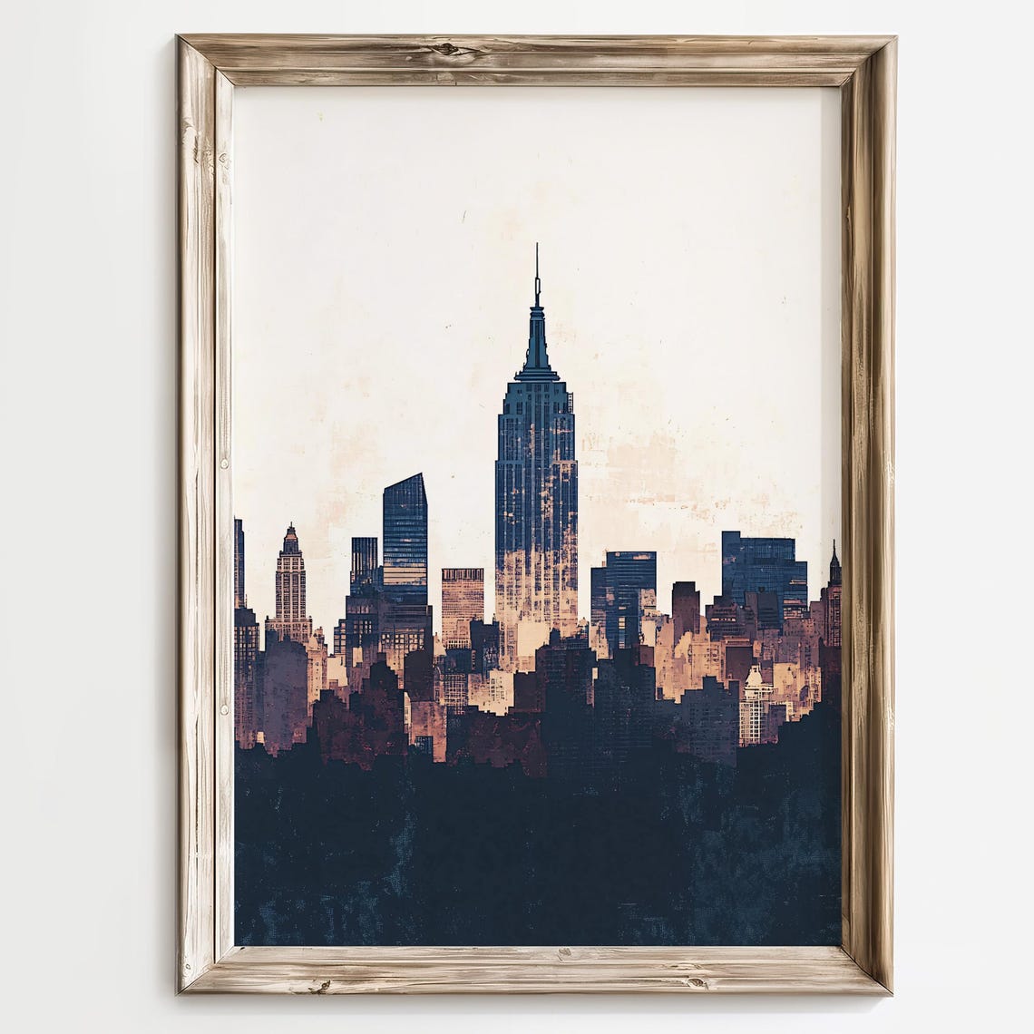 New York City Empire State Building Skyline Vintage Art Poster - Image 2