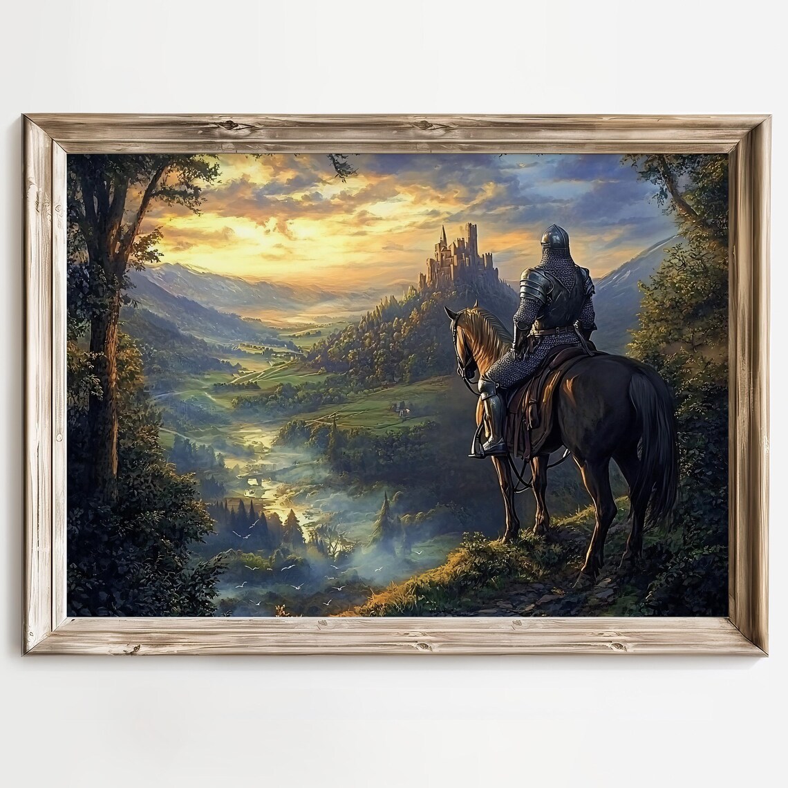 Medieval Fantasy Knight On Horseback Art Print - Image 3