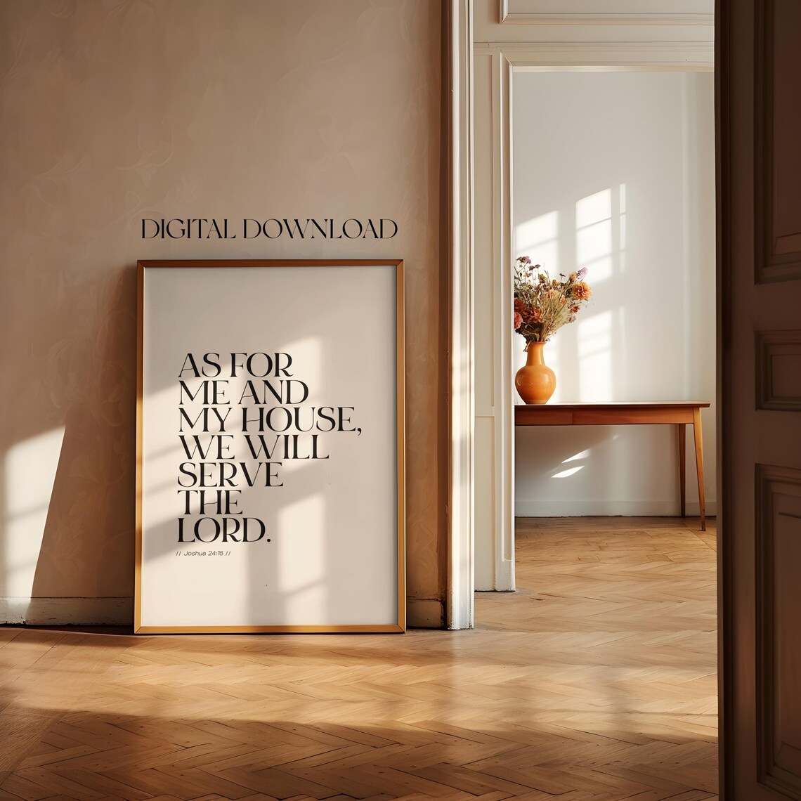 Joshua 24:15 Bible Verse, Modern Retro Christian Art Print - Image 4