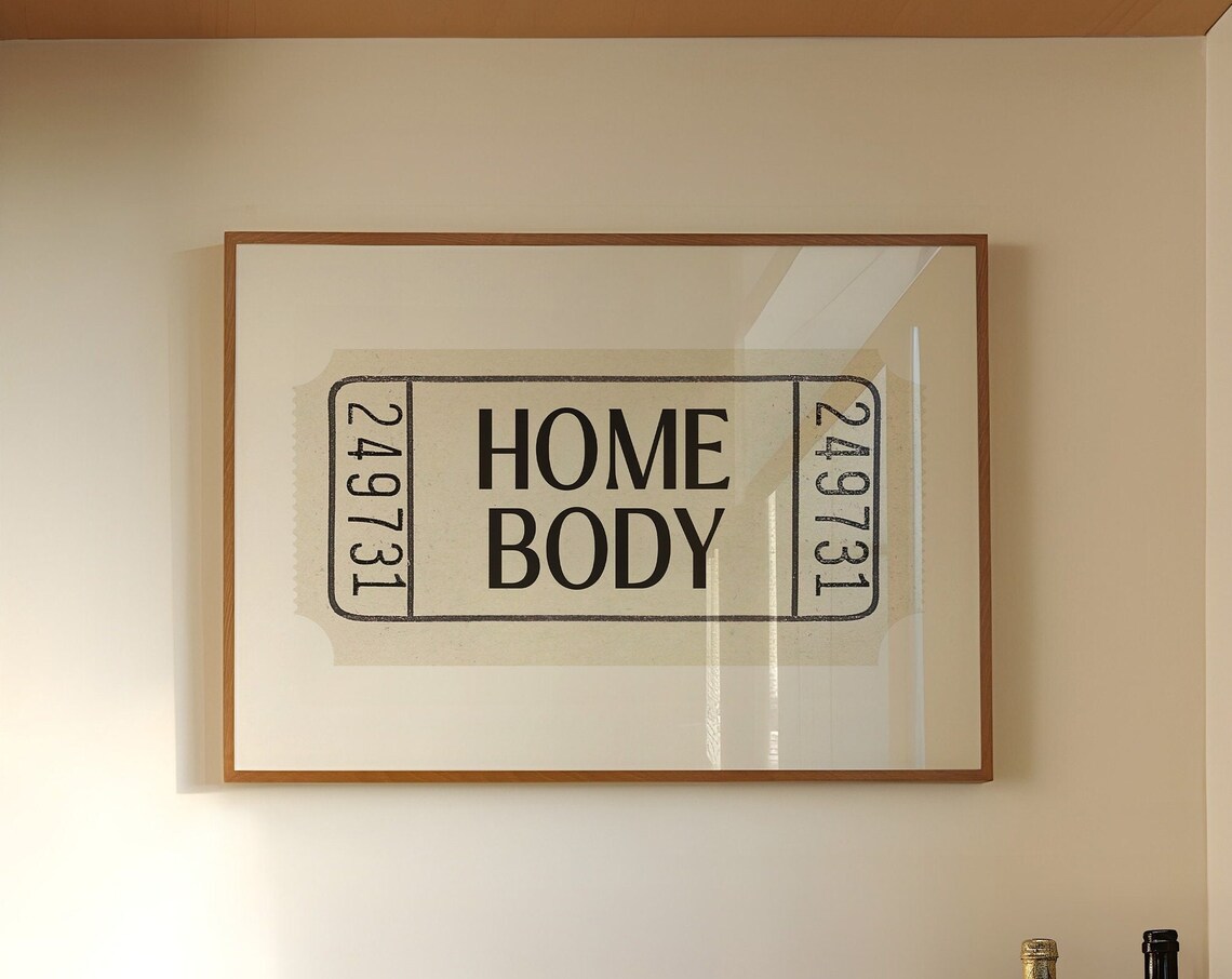 Home Body Cream Retro Ticket Stub Vintage Cozy Home Style Poster