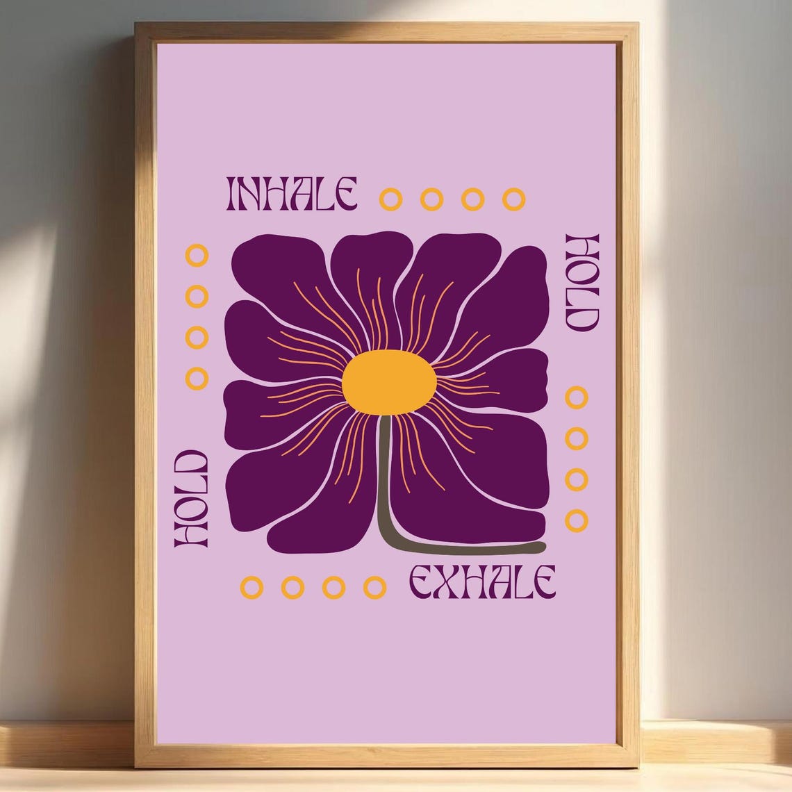 Purple Box Breathing Retro Flower Print for Calm Classroom Spaces