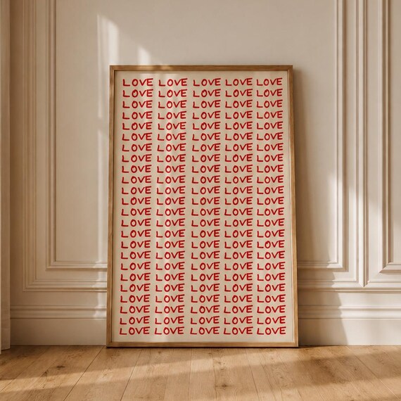 Love Print, Modern Typography Poster