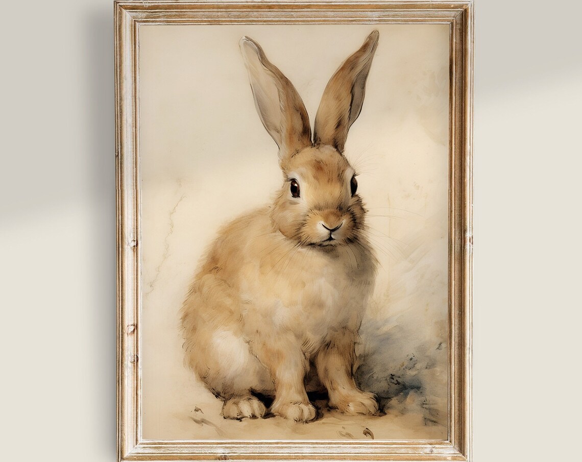 Vintage Bunny Prints, Farmhouse Rabbit Art Print - Image 3