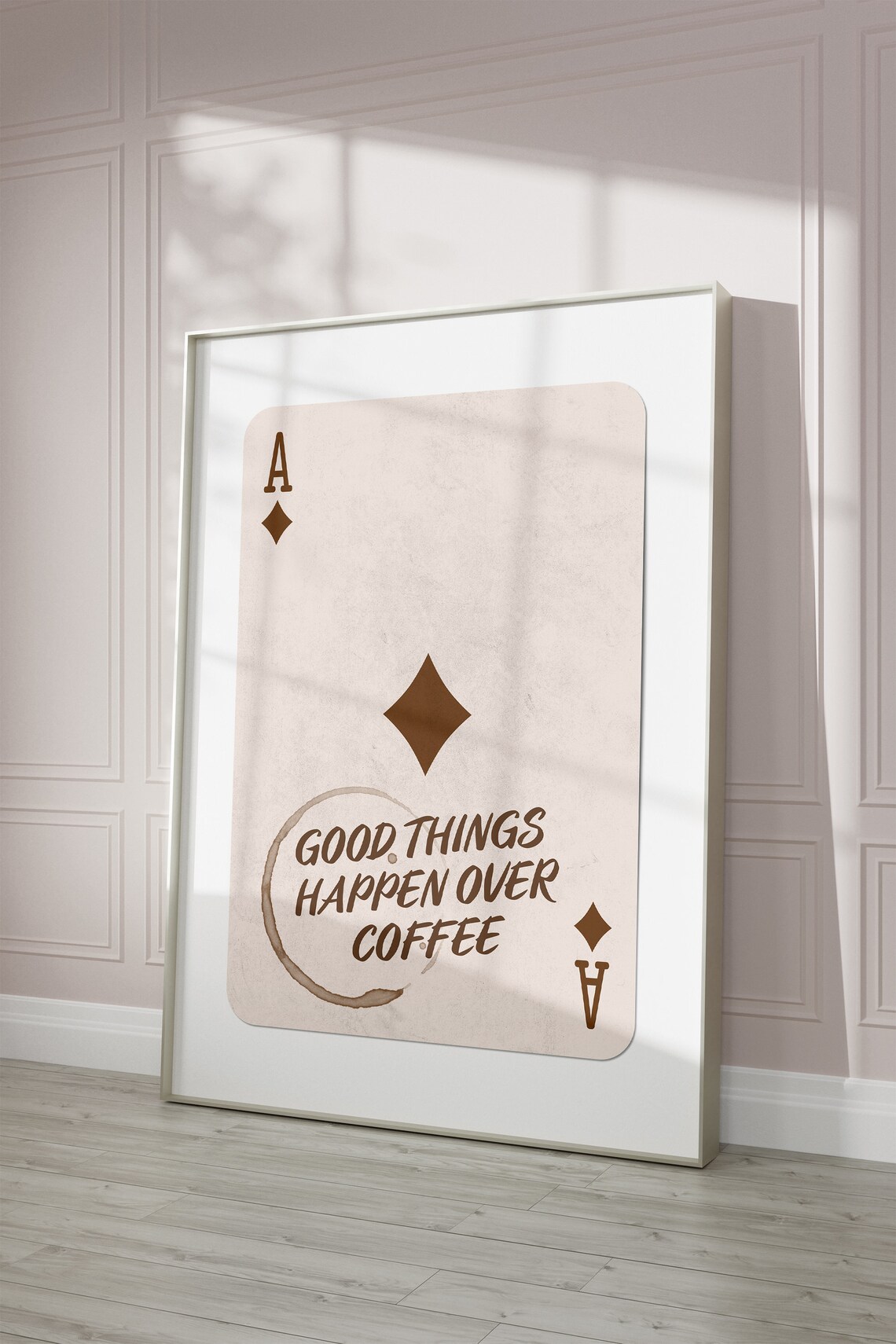 Good Things Happen Over Coffee Retro Kitchen Art Print