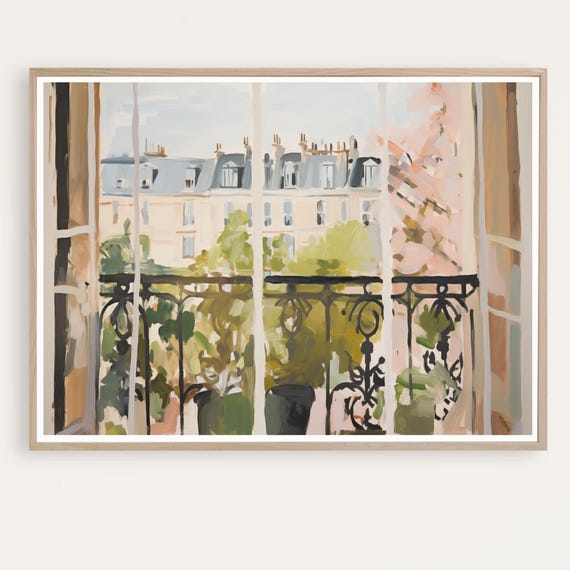 Paris Rooftop View Watercolor Art Print