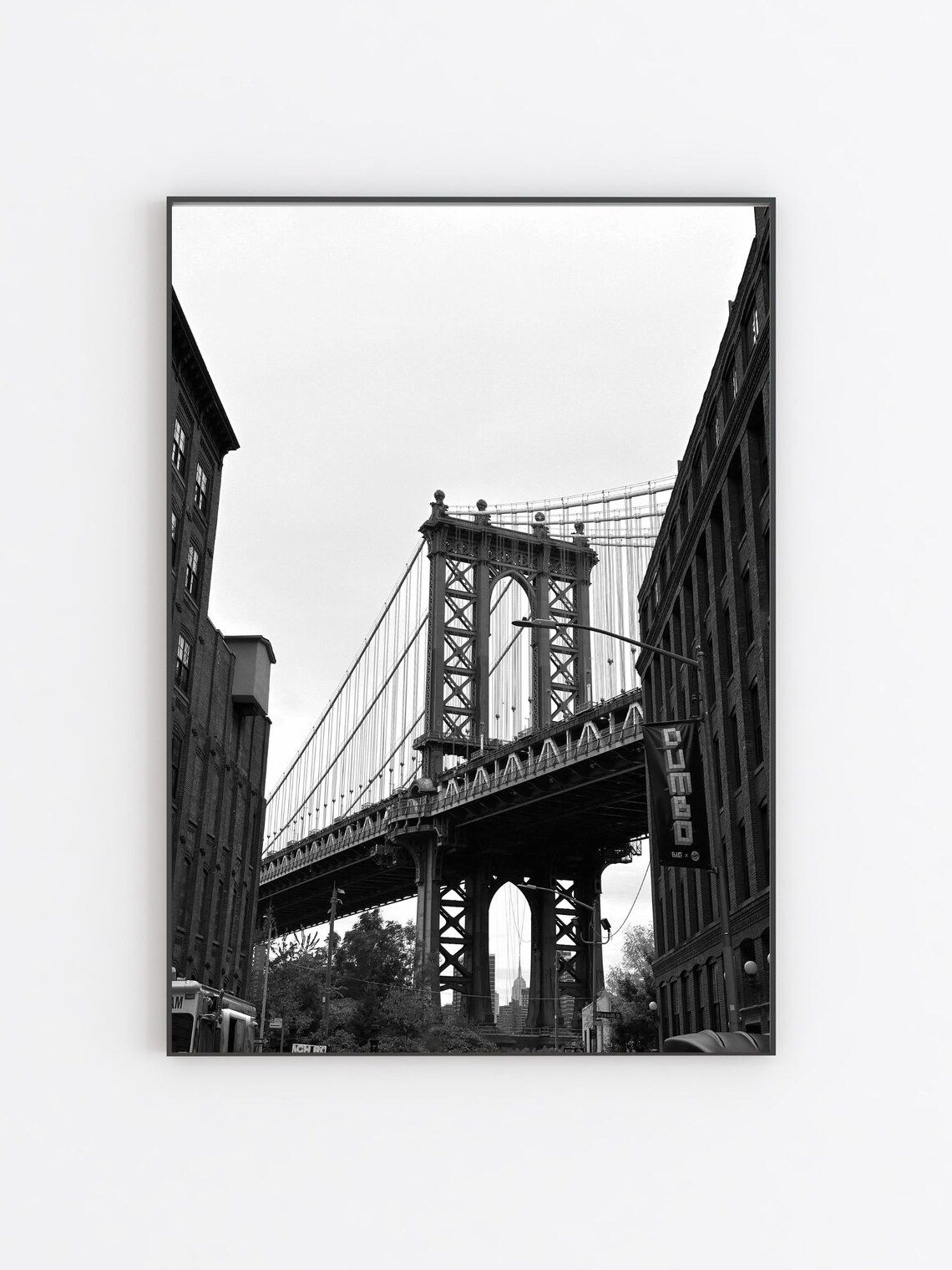 New York Manhattan Bridge Black and White Art Print - Image 5