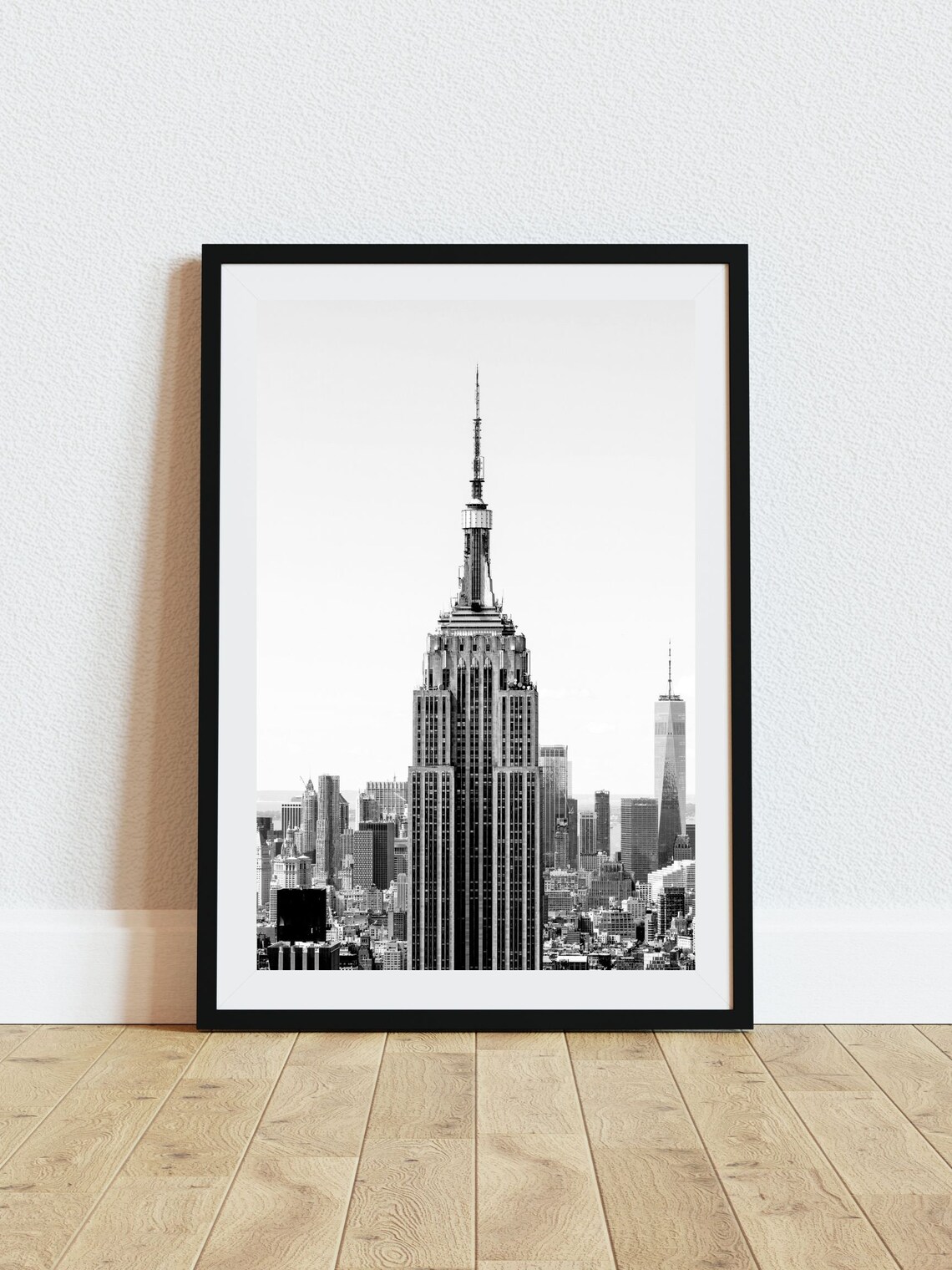 Empire State Building Skyline Black And White New York Photo Print