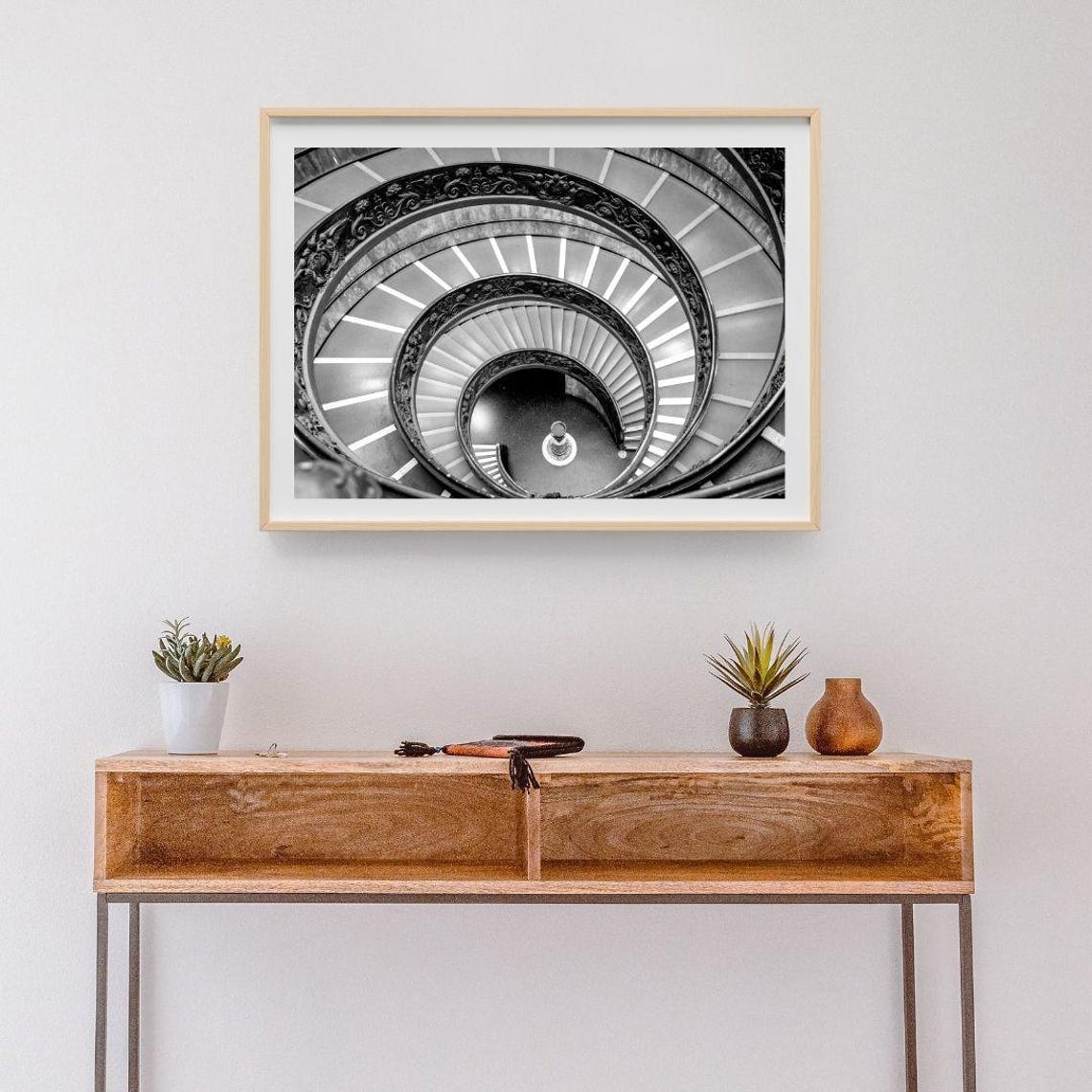 Vatican Spiral Staircase Black And White Architectural Photo Poster - Image 5