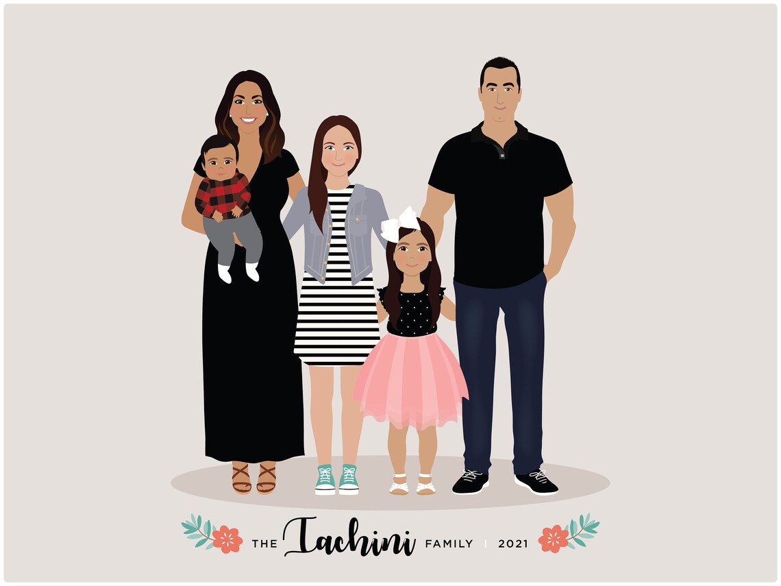 Custom Family Portrait, Personalized Art Print - Image 5
