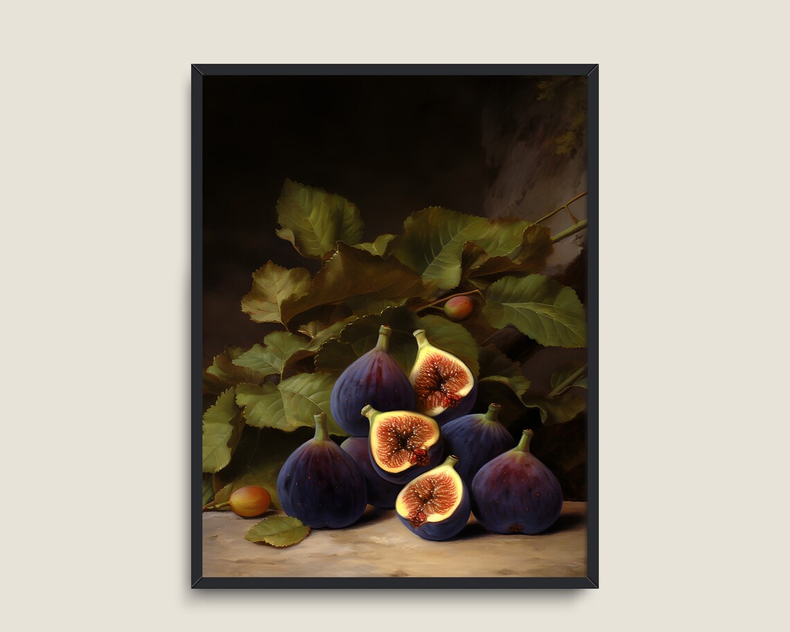 Vintage Kitchen Still Life With Figs Art Print - Image 3