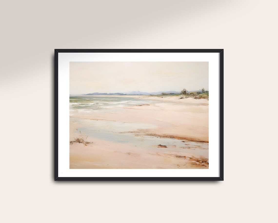 Vintage Beach Art Print, Minimalist Landscape - Image 2