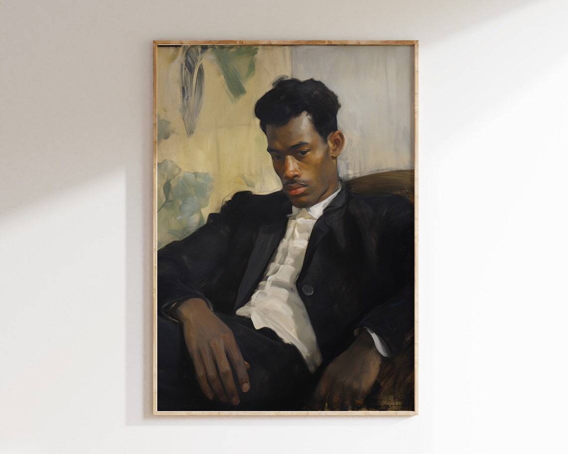 Victorian Gentleman Portrait, Dark Academia Art Print