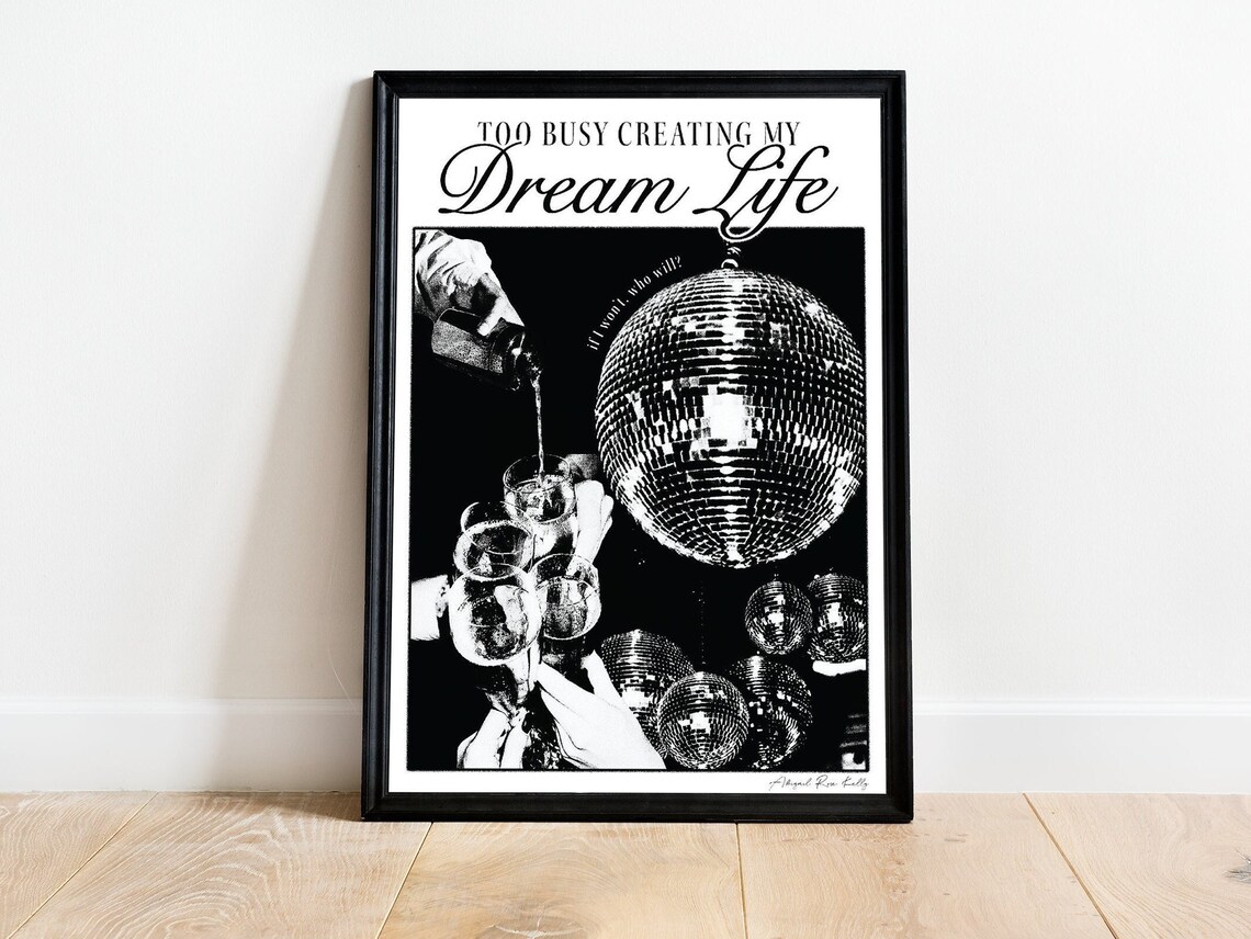 Disco Wall Print, Retro Vintage Magazine Style