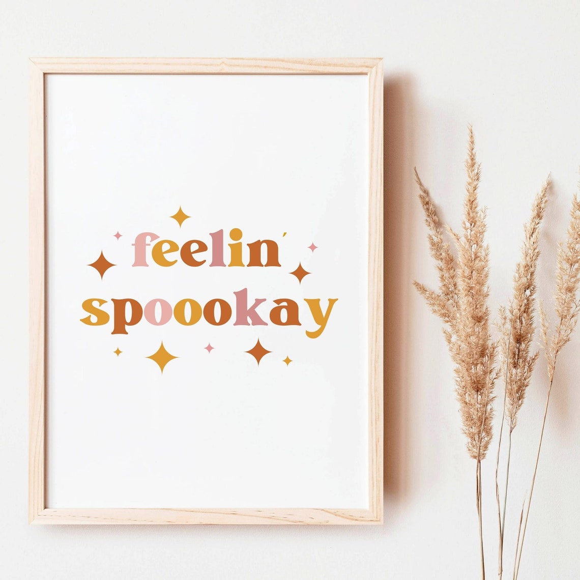 Feelin Spoookay Print Boho Halloween Print Cute Halloween Print Halloween Printables Fall Wall Art Digital Download - Image 2