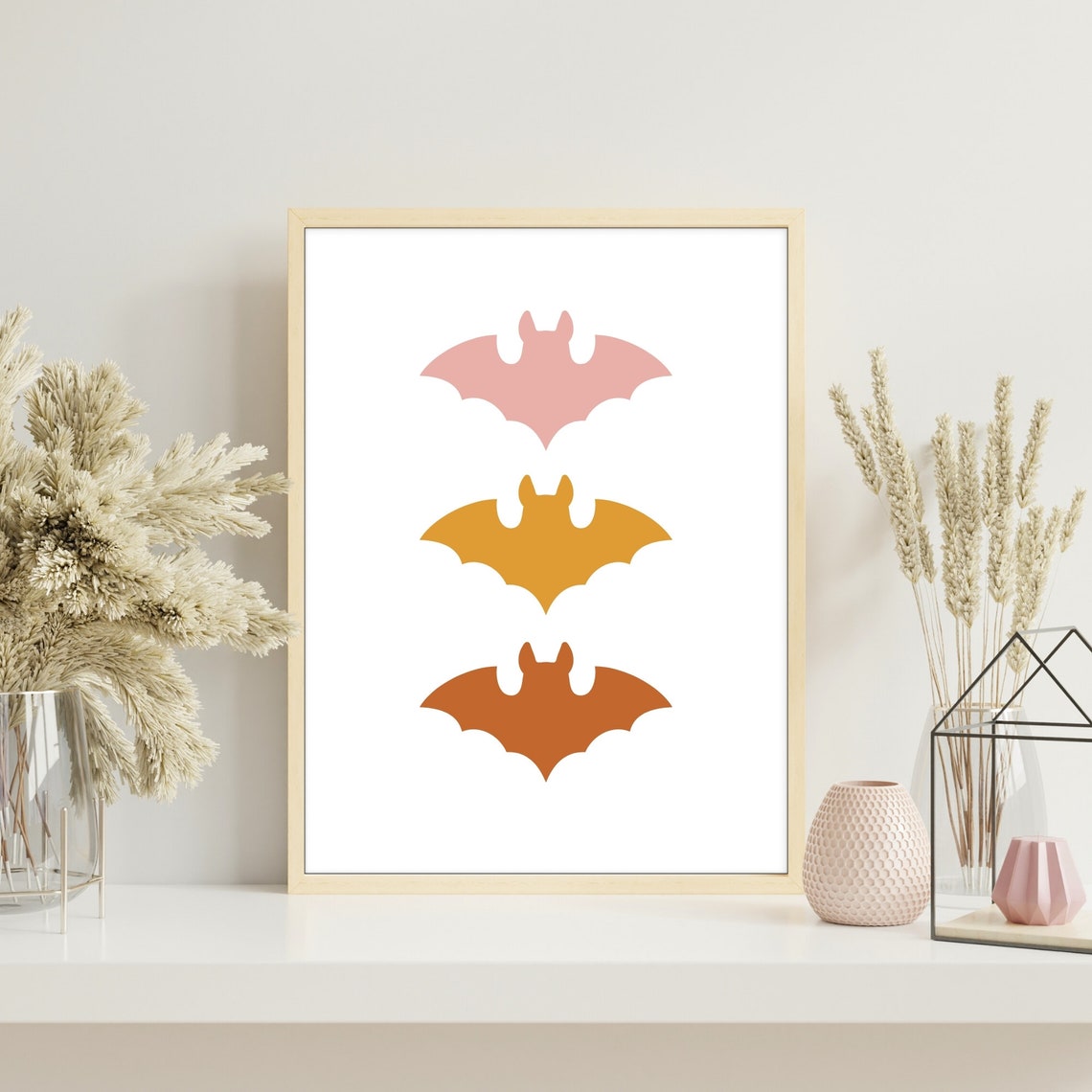 Boho Halloween Print Halloween Printables Cute Halloween Print Halloween Bats Fall Decor Digital Download - Image 2