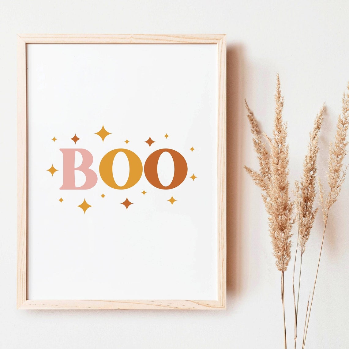 Boo Ombre Lettering with Gold Sparkles Minimal Halloween Poster - Image 3