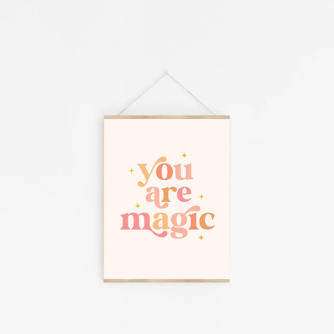 You Are Magic Pink Retro Script Girls Nursery Affirmation Wall Art - Image 3