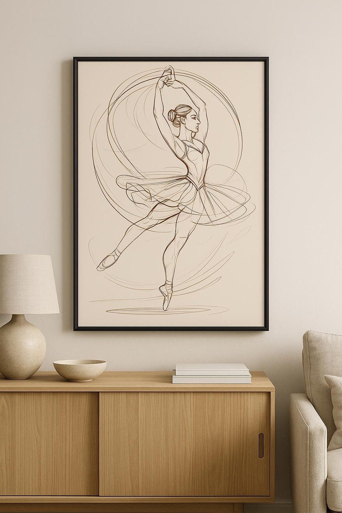 Ballet Dancer Line Art, Minimalist Dance Illustration - Image 3
