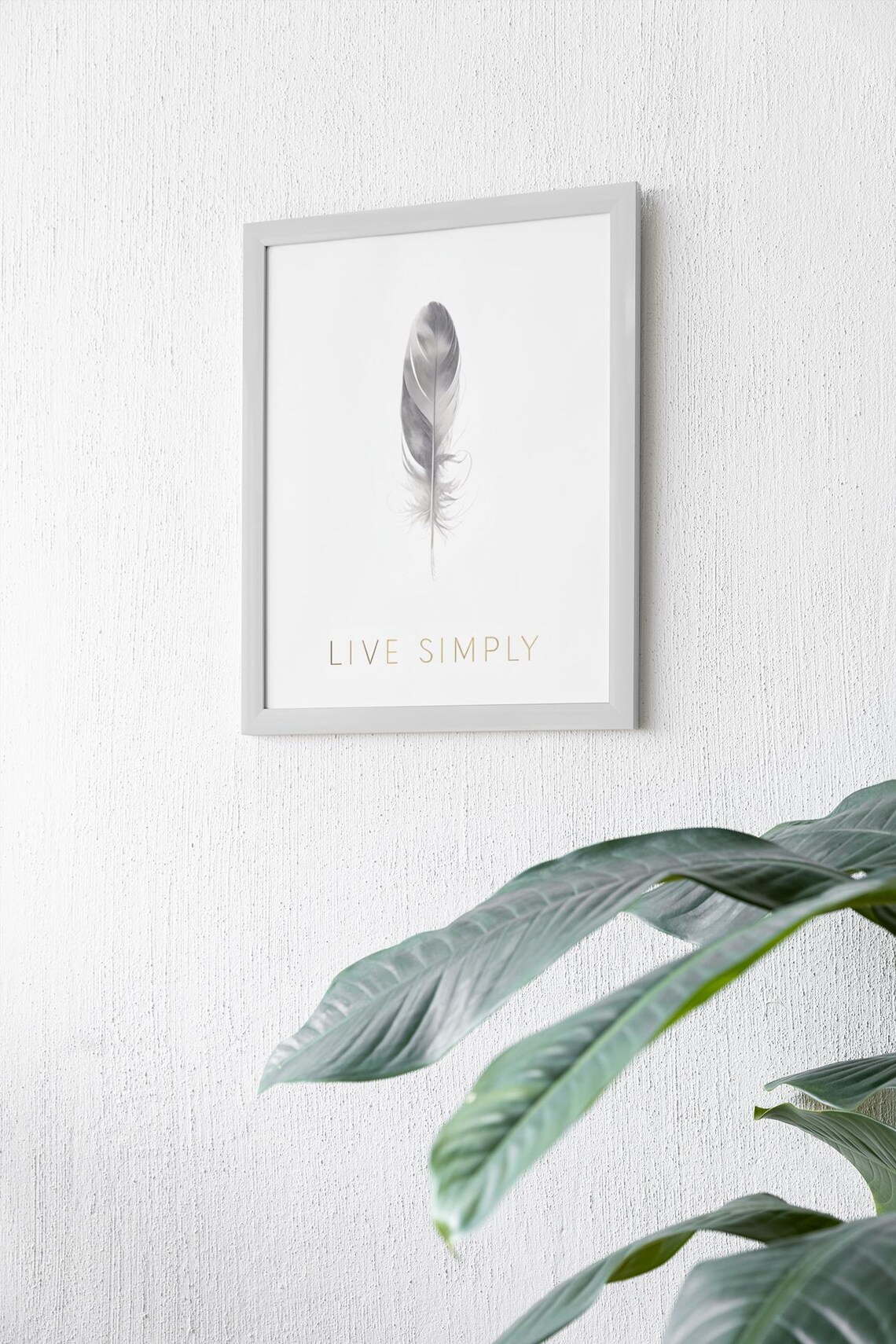 Live Simply, Minimalist Feather Inspirational Quote - Image 3