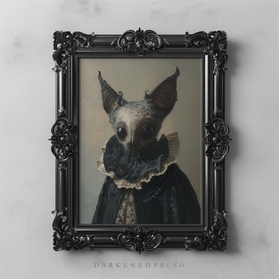Gothic Bat Art, Victorian Vampire Vintage Poster