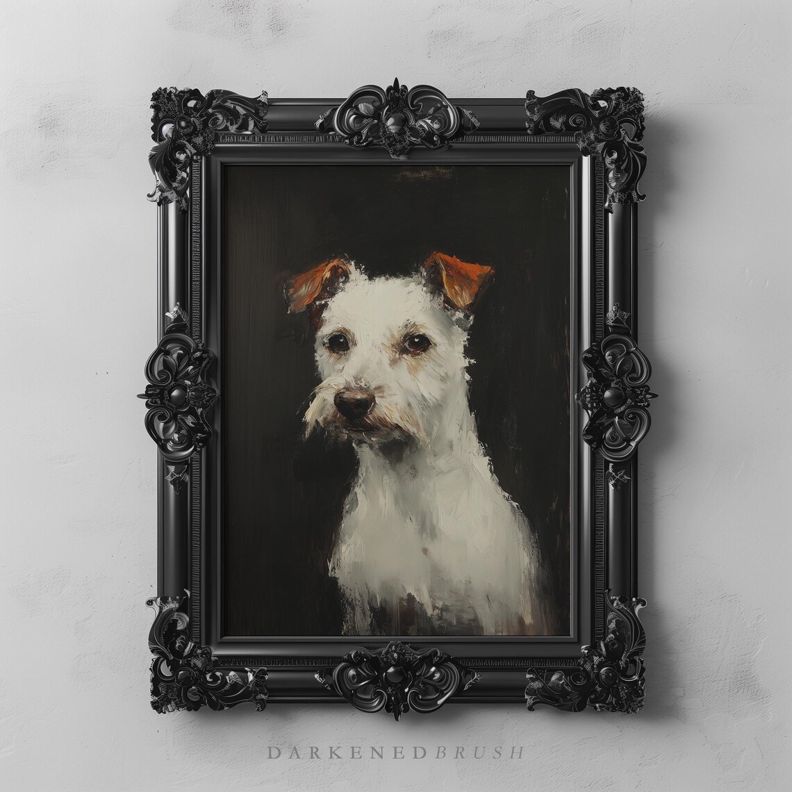 Jack Russell Terrier Portrait Vintage Oil Painting Dog Poster