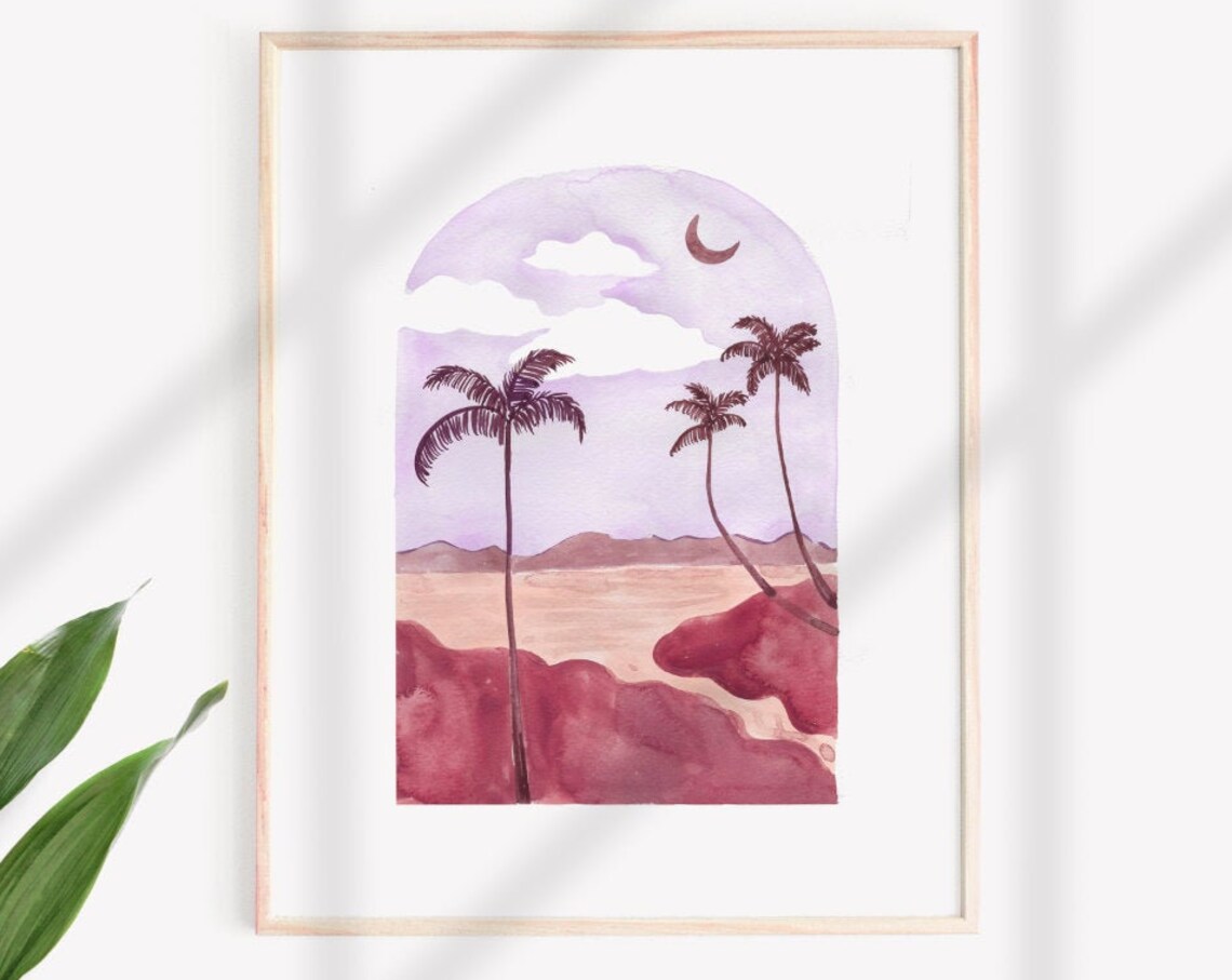 Tropical Arch Print, Purple Aesthetic Bedroom Decor - Image 2