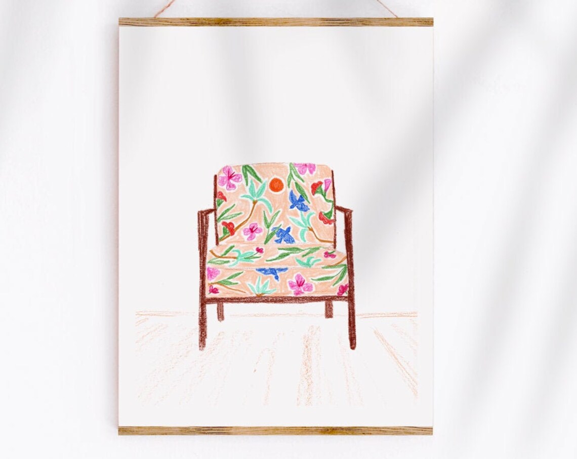 Tropical Chair Art Print, Sabina Fenn Illustration