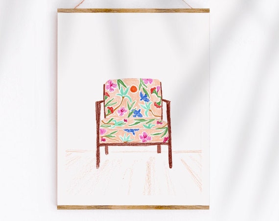 Tropical Chair Art Print, Sabina Fenn Illustration