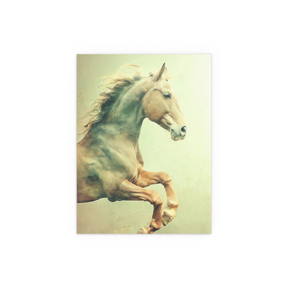 Graceful Rearing Horse in Soft Watercolor Equestrian Art Poster